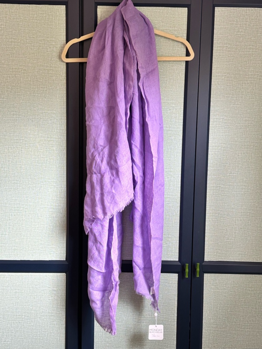 Monday Swimwear Lavender Lilac Purple 100% Linen Longline Sarong, NWT - Picture 4 of 4